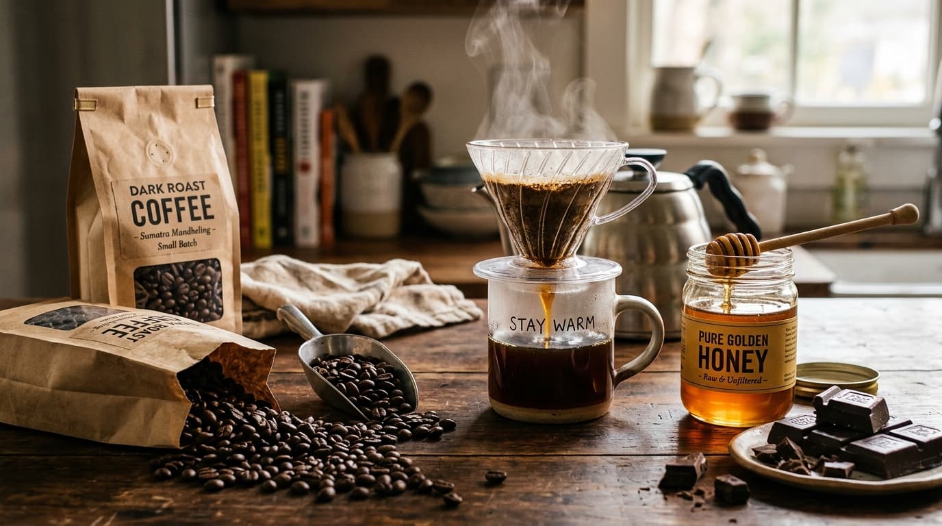 Grocery dark roast bean rescue brewing with honey and caramel notes